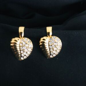 💗LEVER BACK  Gold Leaf Crystal Earrings NEW